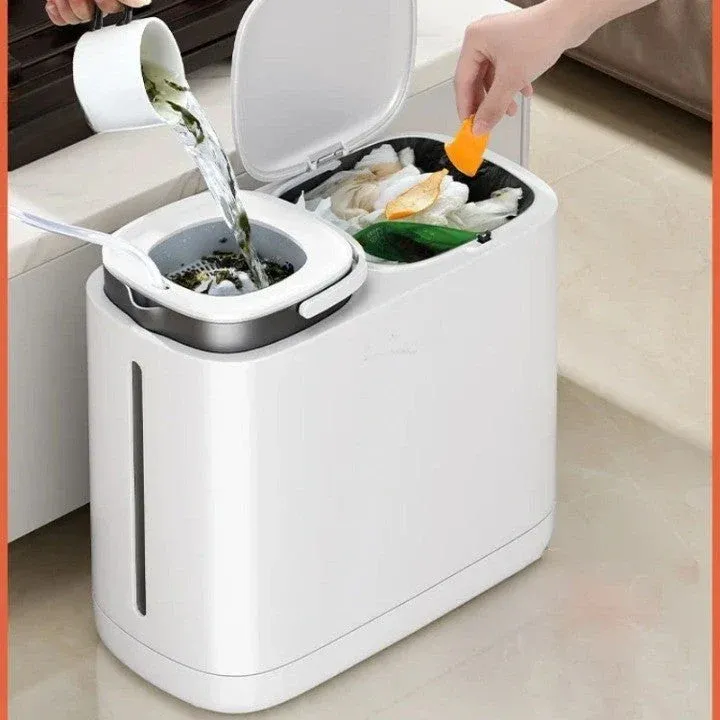Dual Compartment Dry Wet Section Efficient Modern Home Trash Can - Image 0