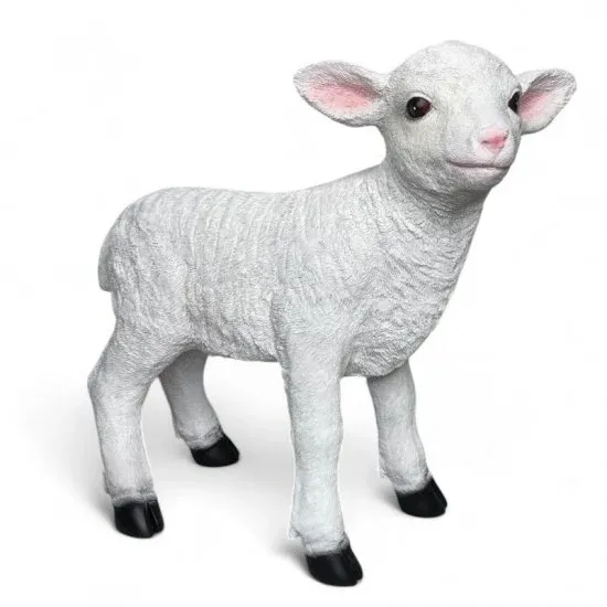 Deko Lamm aus Kunstharz – naturgetreue Tierfigur für Haus und Garten