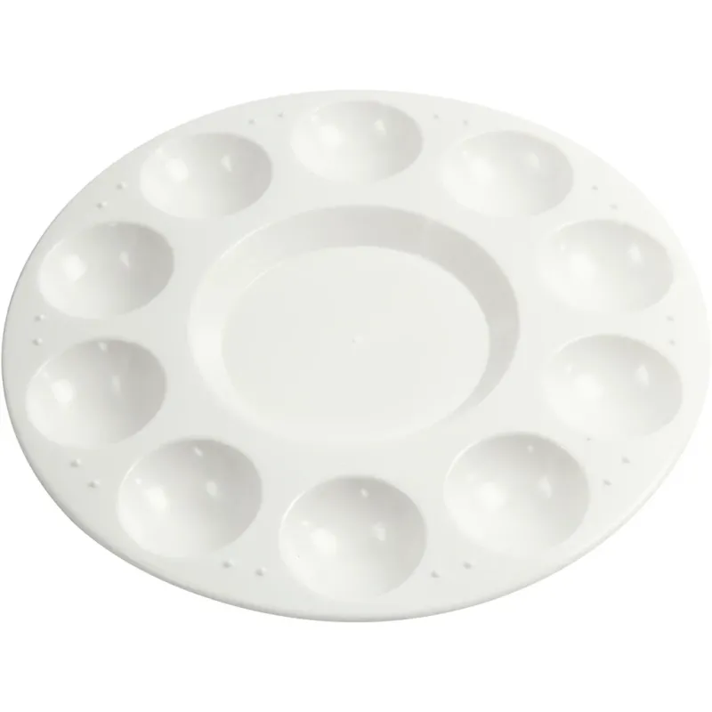 Palette , Round palette with 11 wells, dia. 17 cm, white