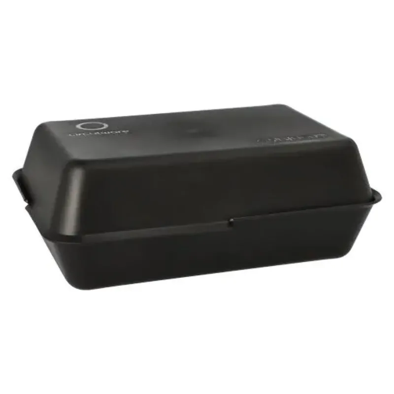 Mehrweg Lunchbox, 2-teilig, recycelbarer PP Kunststoff, schwarz 1 Packung, ø 23,4 cm