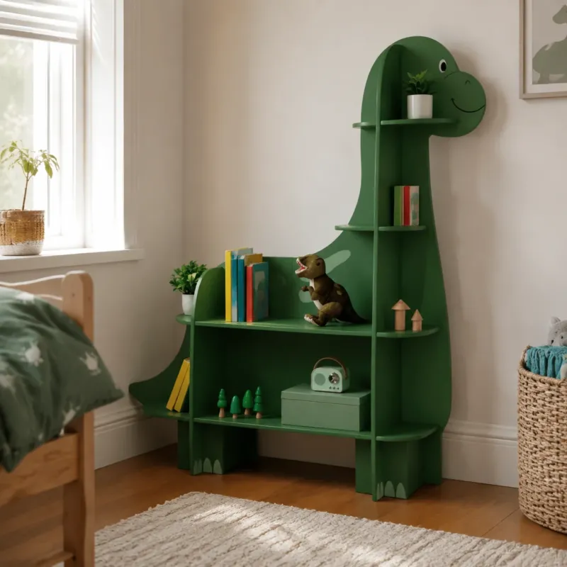 Field Camp Dinosaur Kids Display Bookshelf Storage