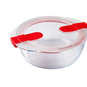 Plat rond en verre avec couvercle à valves vapeur - Cook & Heat