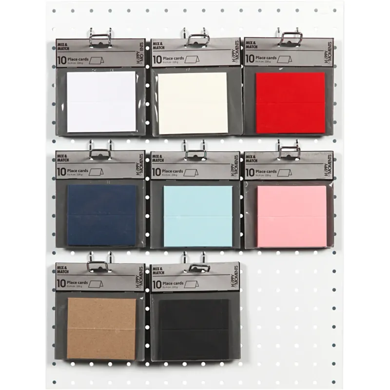 Table place cards, size 9x4 cm, 220 g, assorted colours, 8x10 pack