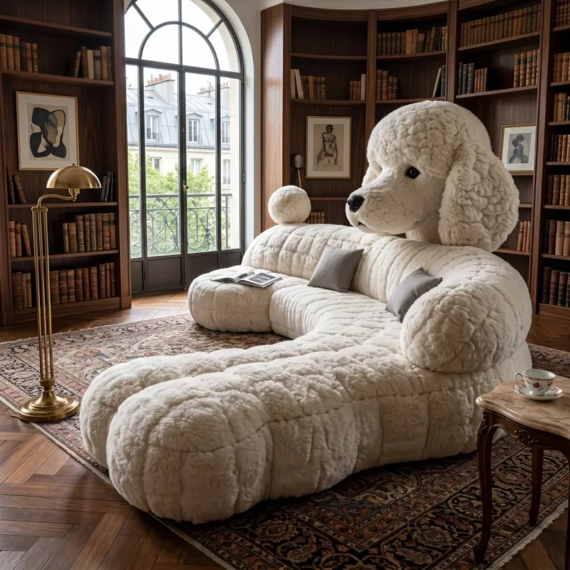 Cuddle Giant Plush Puppy Lounge Sofa - Image 0