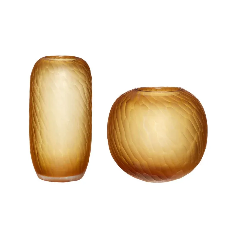 Hübsch Molecuulvazen Amber (set van 2)