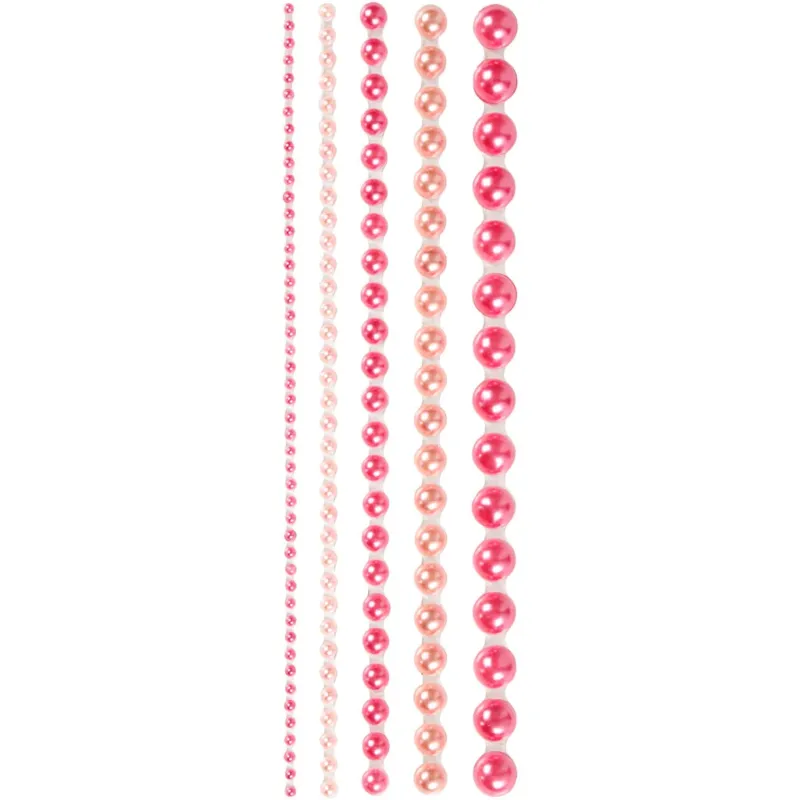 Half Pearls, size 2-8 mm, pink, 140 pc