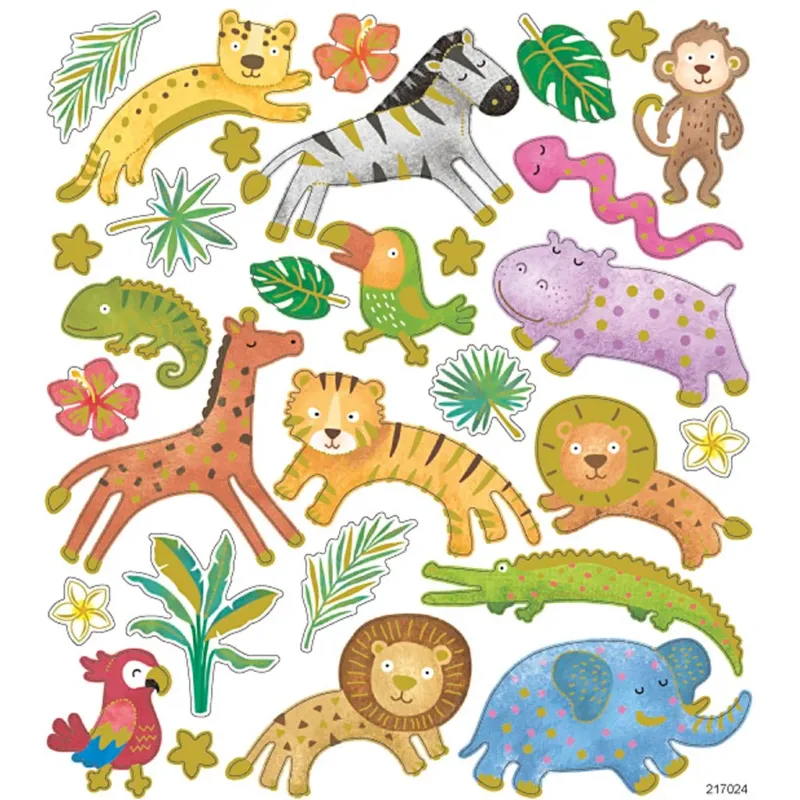 Stickers, Wild animals, sheet 15x16,5 cm, 1 sheet