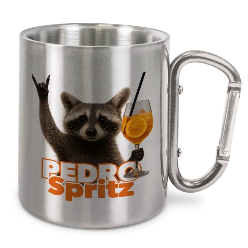 Pedro Spritz - Edelstahl-Trinkbecher mit Karabinerhaken