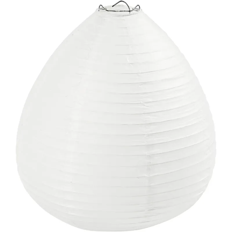 Rice paper lamp, Raindrop, H: 27 cm, dia. 25 cm, white