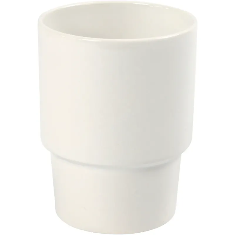 Mug, H: 11 cm, dia. 8,5 cm, white, 1pc/ 1 pc