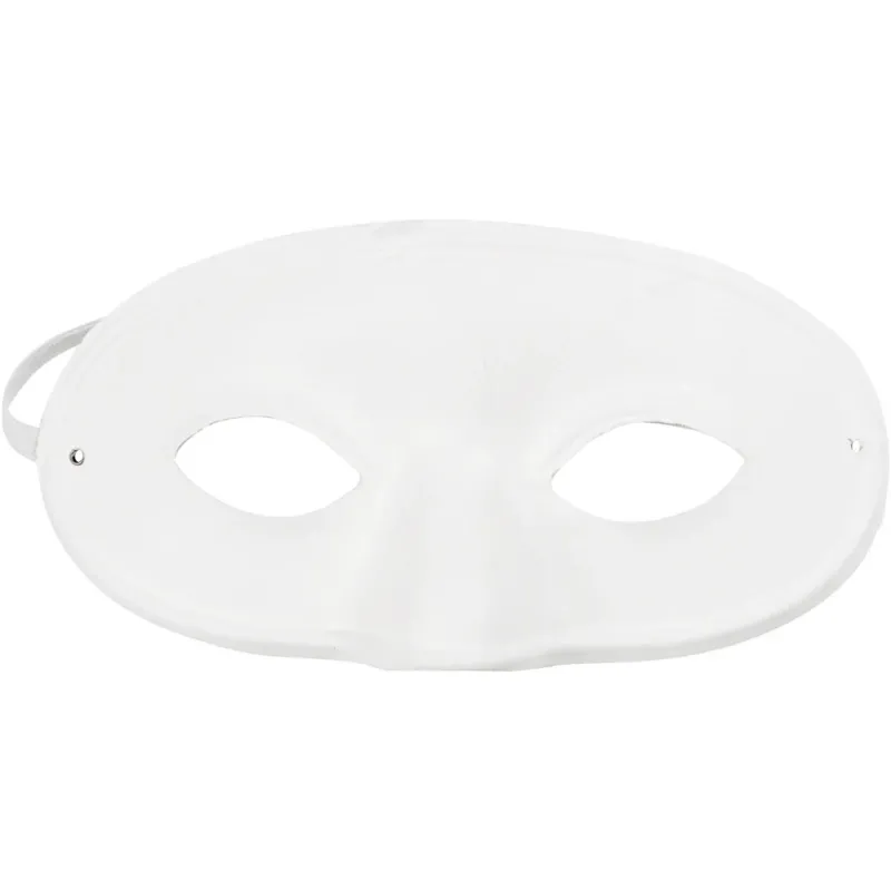 Half Face Masks, H: 9,5 cm, W: 18,5 cm, white, 10 pc