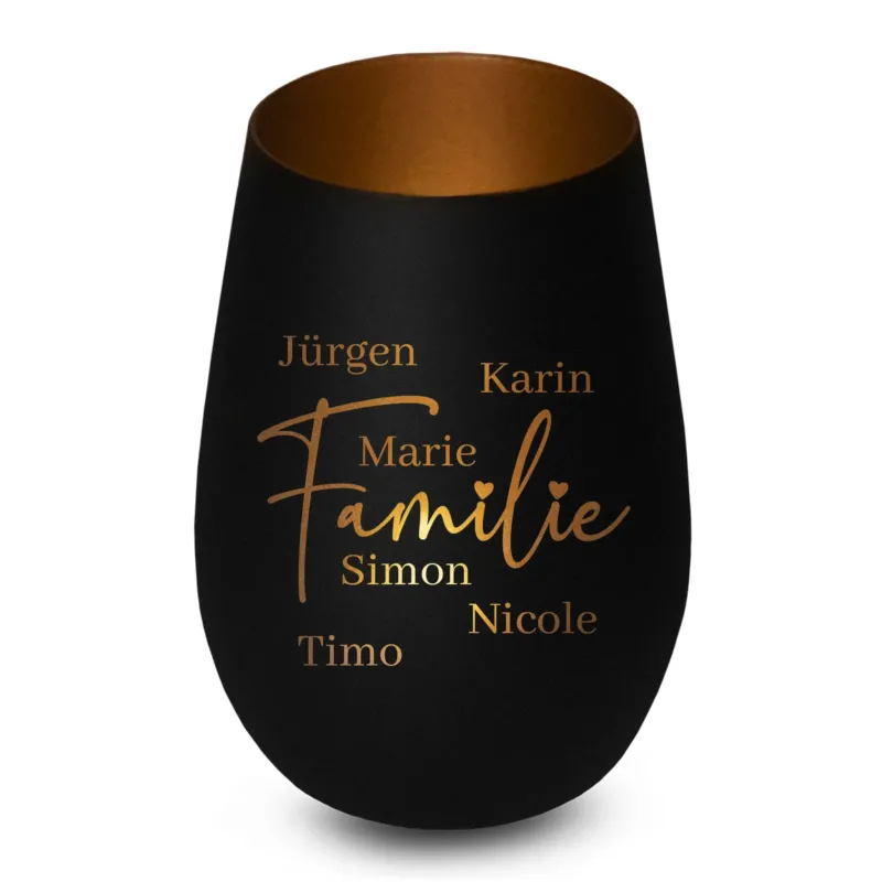 Bild: Personalisiertes Windlicht - Familie mit Namen.