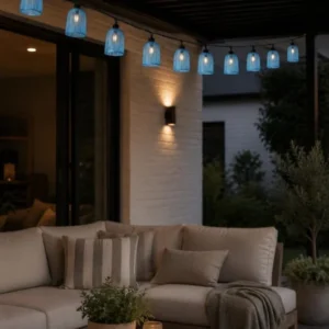 Lichterkette mit Solarpanel - Blue