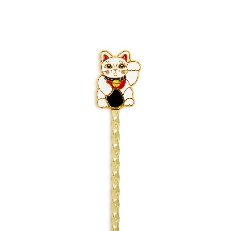 LUCKY CAT BARSPOON – GOLD-PLATED / 29.5cm