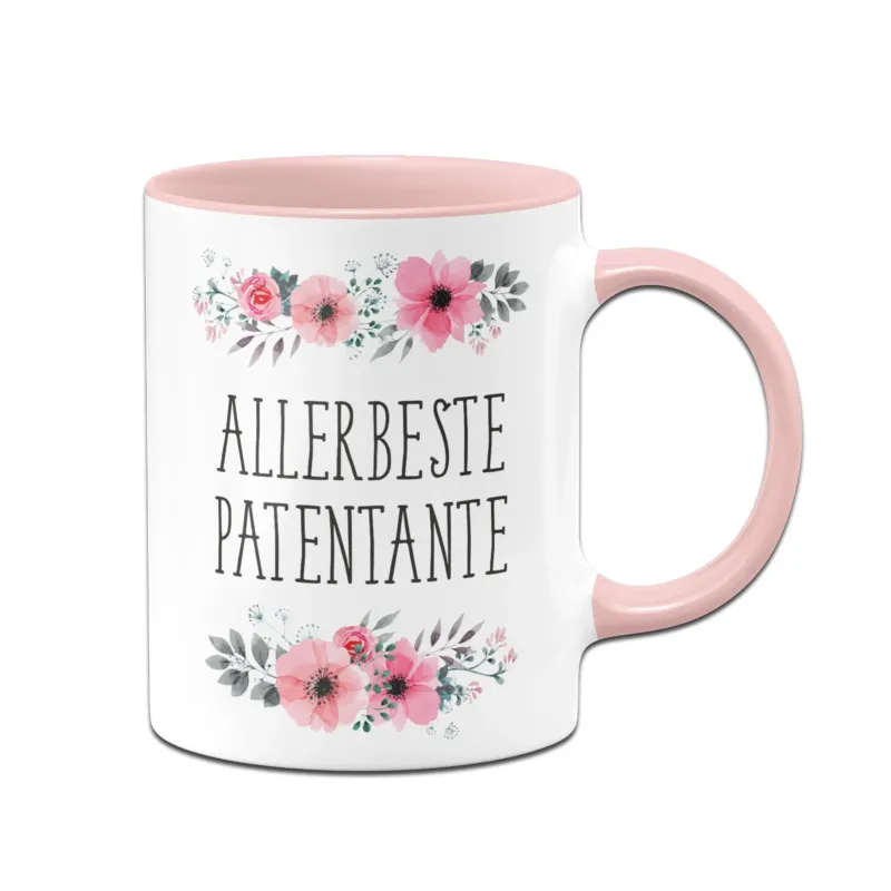 Bild: Tasse - Allerbeste Patentante - blumig.