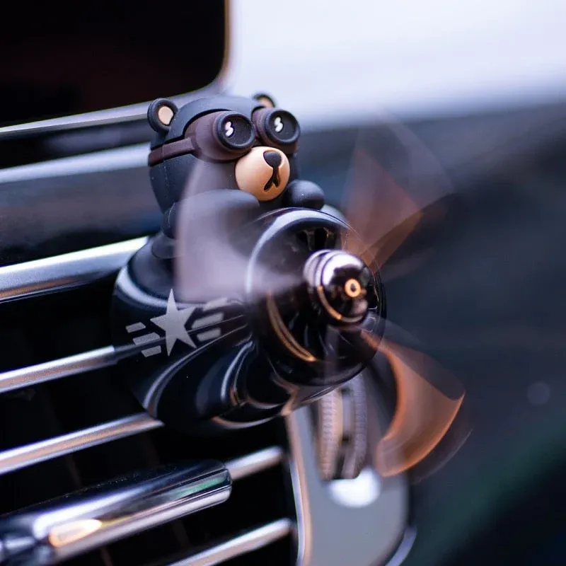 Bear Pilot Rotating Car Air Freshener - Image 0