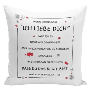 Bild: Kissen - Ich liebe Dich, Du bist das Beste.