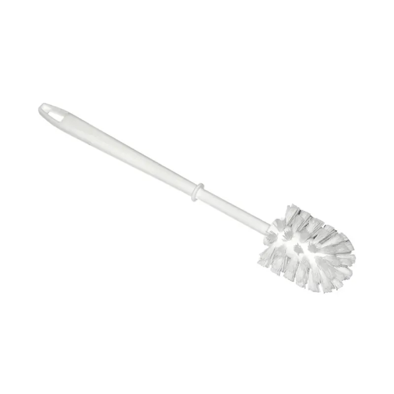 Die Nölle Profi Brush WC-Bürste, Weiß (1 Stück) von Nölle Profi Brush Bürsten- & Pinseltechnik e.K. verfügt über ein weißes Kunststoffdesign mit langem Griff und dichten PPN-Borsten, das vor einem schlichten weißen Hintergrund präsentiert wird.