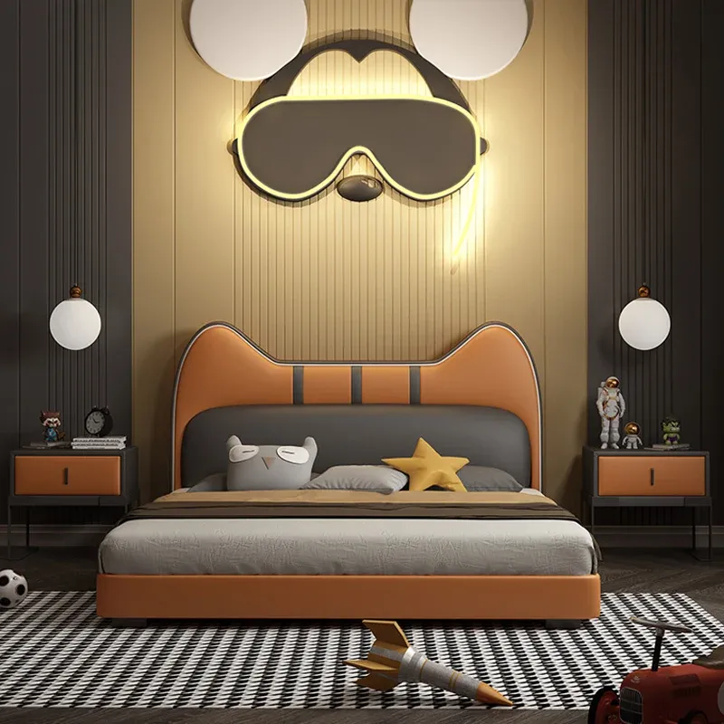 Fancy Cat Leather Modern Kids Bed - Image 0