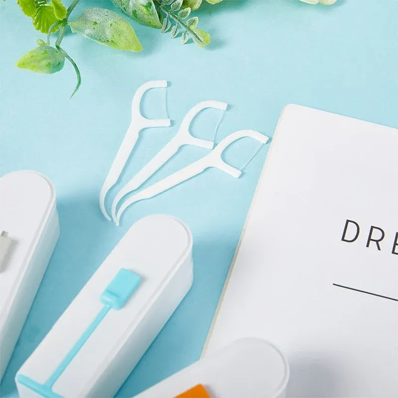 Automatic Pop-up Built-in Mirror Dental Floss Box - Image 0