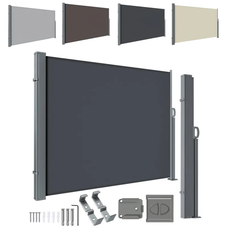 BMOT Seitenmarkise Sichtschutz Ausziehbar 300cm 140 / 160 / 180 cm Höhe
