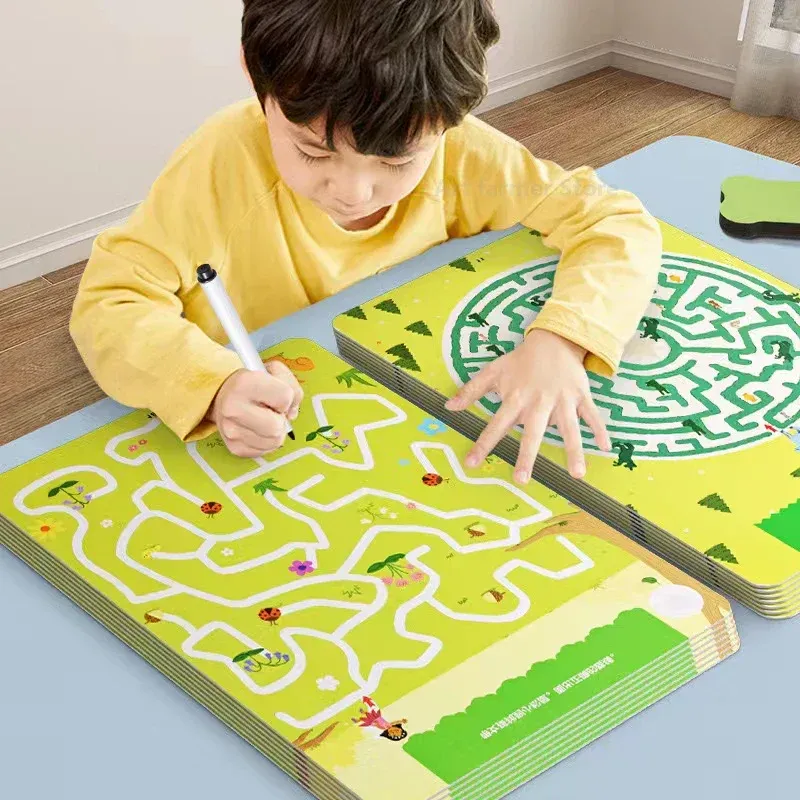 Kids Magical Reusable Maze Training Activity Book - Image 0