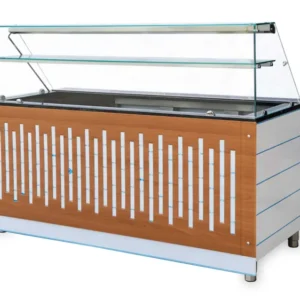 Salattheke mit Aufsatzvitrine 180 cm Hochglanz Granit - CPGASTRO