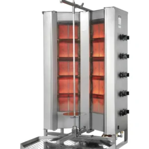 Potis V-MU-GD5 Dönergrill / Gyrosgrill – Profi-Gasgrill mit V-Brennern und Untermotor für bis zu 175 kg Fleisch - CPGASTRO