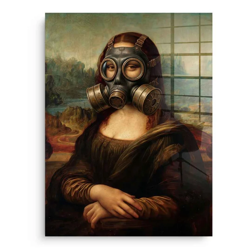 DOTCOMCANVAS Mona Lisa fürs WC 3 Acrylglasbild - Vorderansicht ohne Rahmen