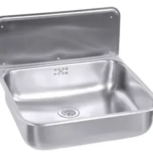 Edelstahl Waschbecken mit Überlauf mit Konsole Bodenventil - CPGASTRO