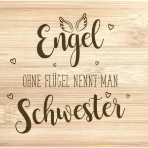 Bild: Frühstücksbrettchen - Engel ohne Flügel nennt man Schwester.
