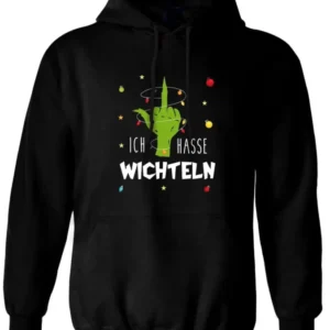 Bild: Hoodie - Weihnachtsmuffel - Ich hasse Wichteln (Mittelfinger).