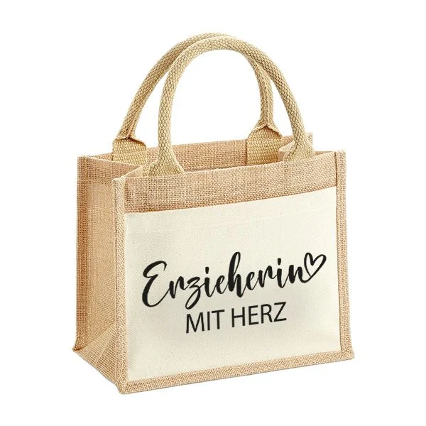 Bild: Jutetasche - Erzieherin mit Herz.