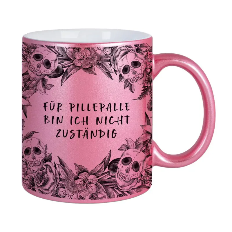 Bild: Tasse - Für Pillepalle bin ich nicht zuständig - Skull Statement Metallic-Edition.