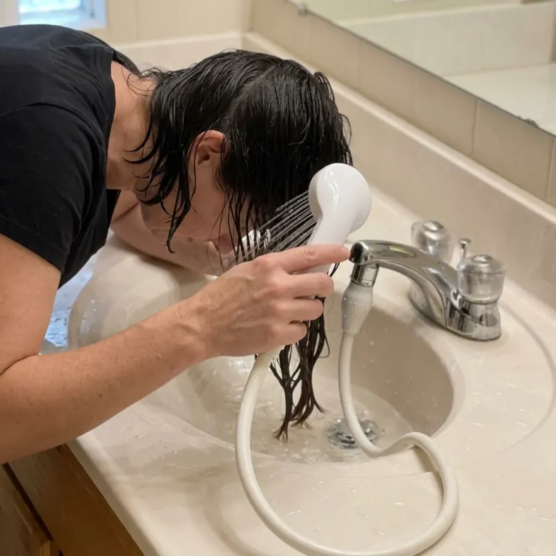 Kitchen Bathroom Faucet Shower Head Spray with extension cord