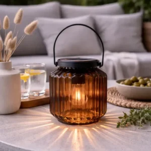 Laterne mit Solarzellen – Wilma Beige