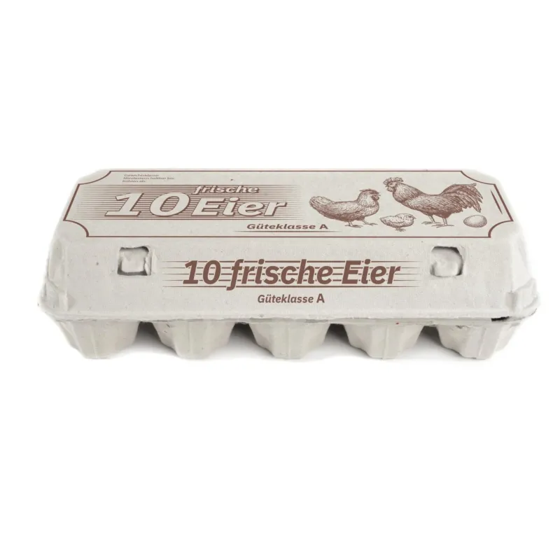 Funny Eierschachteln, bedruckt mit "10 Frische Eier", weiß