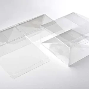Plastic Gift Boxes 14.3x14.3x5.1cm Food Safe with Autolock Bottom