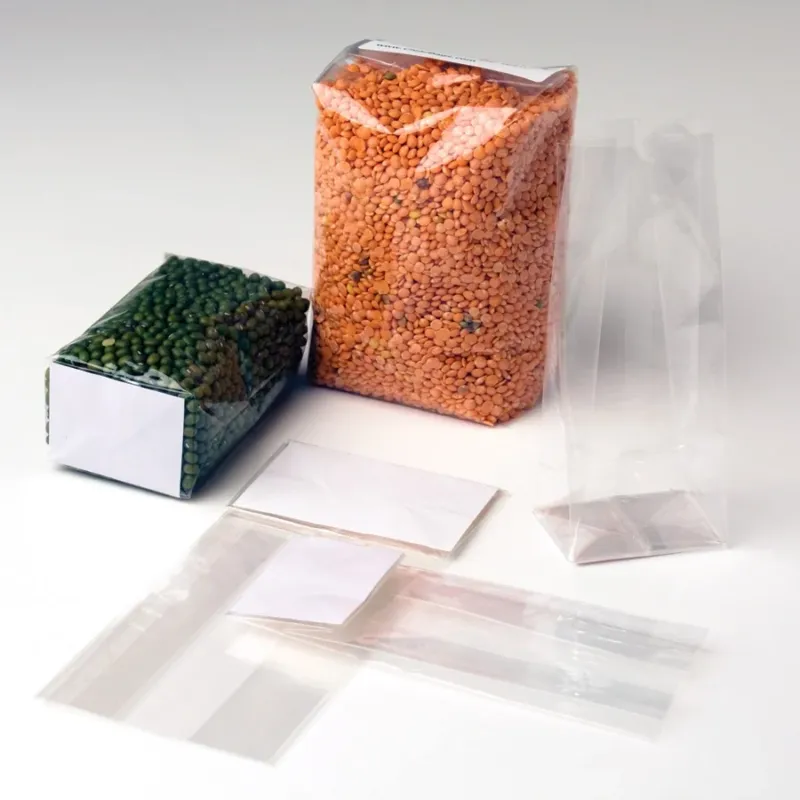 Block Bottom Bags Super Clear 12.7x5.7x12.7cm with paper insert