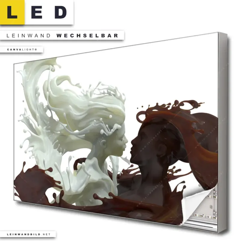 Led Leinwandbild Milch Kuesst Schokolade Querformat Produktvorschau