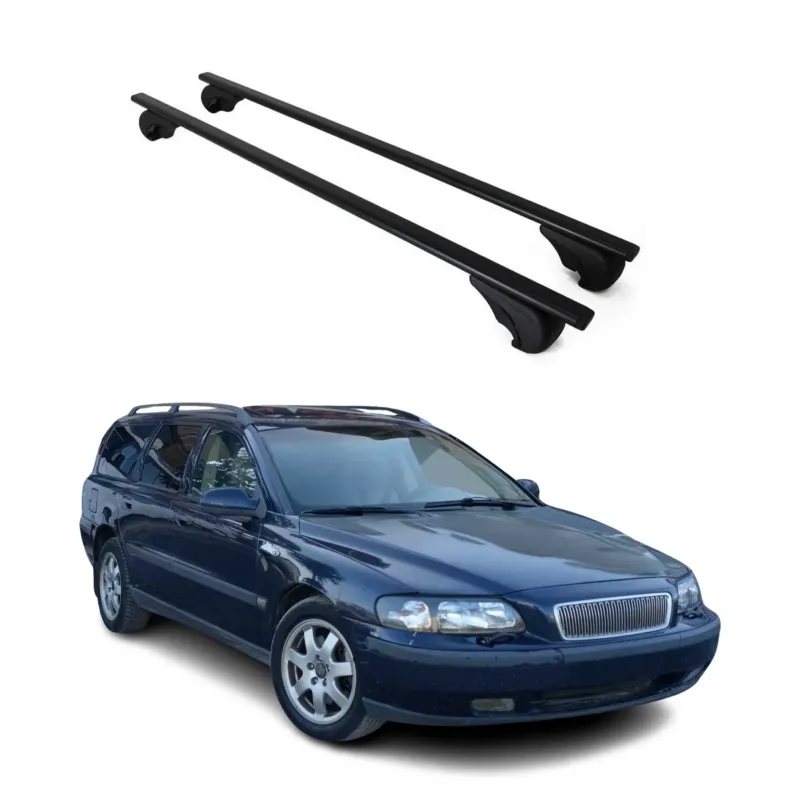 Dachträger Grundträger für Volvo V70 1996-2000 75kg Stahl Schwarz 2 tlg