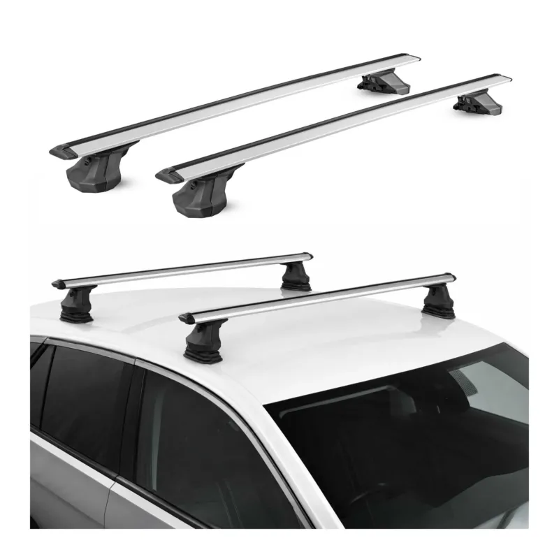 Dachträger Querträger für Opel Meriva B 2010-2017 Aluminium 2 Stück TÜV Silber