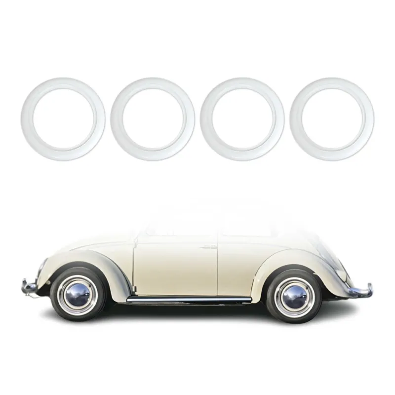 4x Weißwandringe Weißwandreifen 16 Zoll weiß Gummi Auto Tuning