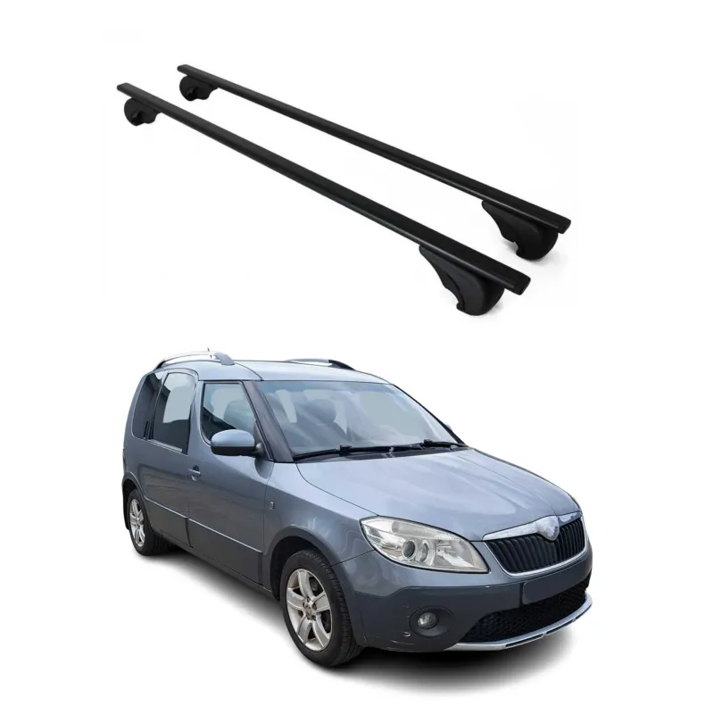 Dachträger Grundträger für Skoda Roomster Praktik 2007-2015 75kg Stahl Schwarz