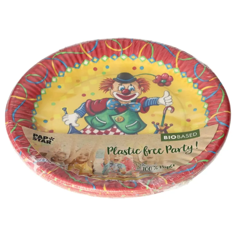 Papstar Pappteller, Clown, 23 cm 1 Karton (20 Packungen × 10 Stück)