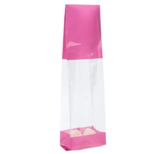 Printed Bags Pink 6.7x4.8x27.3cm with side gusset