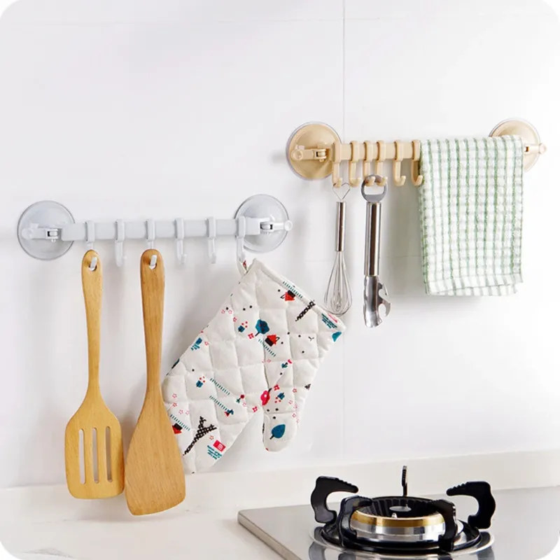 Adjustable Hook Double Suction Towel Rack - Image 0