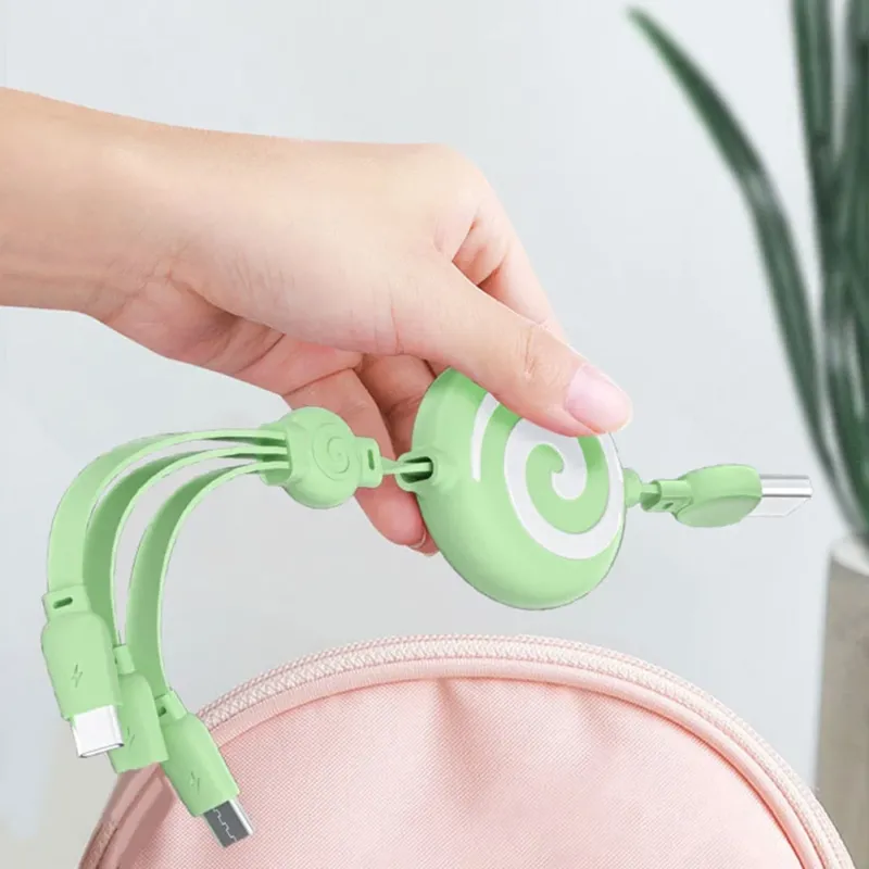 3in1 Retractable Universal Phone Charging Cable - Image 0