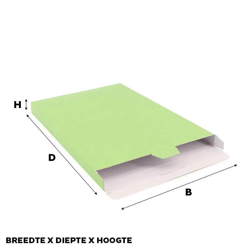 Shipping boxes 16x25x2,9cm Light Green (100 pcs)